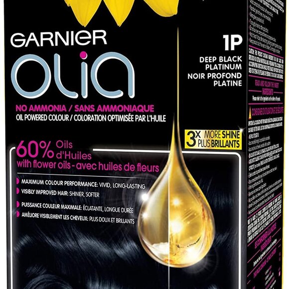 Garnier Olia Permanent Oil Powered Hair Color, 1P Deep Black Platinum - Picture 7 of 7